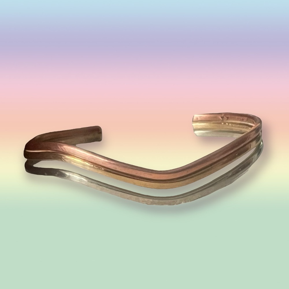 vintage Sergio Lub tri color cuff bracelet - Picture 2 of 7